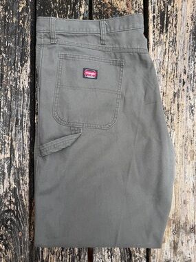 Wrangler Workwear Men’s Sz 40 x 32 Relaxed Fit Olive Green Utility Work Pants F6